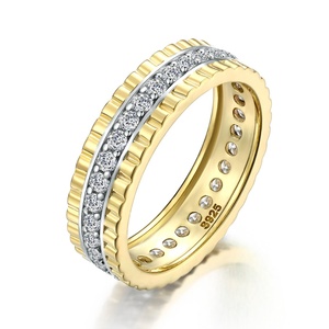 Bijoux fantaisie, bagues en argent sterling 925 plaquées rhodium, style hip-hop, bagues de mariage pour femmes - Product Image 1