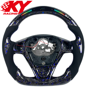 พวงมาลัยรถยนต์สไตล์สปอร์ตหุ้มหนังกลับคาร์บอนไฟเบอร์ LED สำหรับ Ford Fiesta MK7 ST180 สำหรับ Focus Mk3 Mk4 F150 Mustang - Product Image 1
