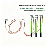 Ensemble de mise à la terre télescopique portable en cuivre Langshuo 0,4 kV-220 kV, câble de mise à la terre et tige isolante pour l'entretien électrique