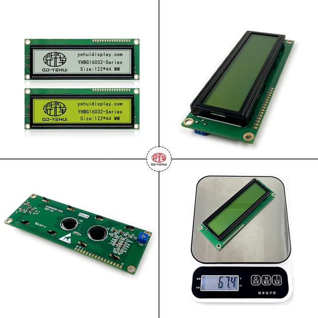 16 Pin 160x32 Monochrome Display Screen 8-bit Parallel 16032 Graphic LCD Module STN/FSTN White/yellow Green