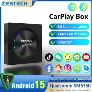 ZESTECH Android 15 <span class=keywords><strong>12</strong></span>+256 Go 5G Sim Qualcomm 6350 Car Play Ai Box Adaptateur Auto Sans Fil Intelligent Youtube Netflix pour Audi Q5 - Product Image 1