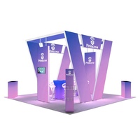 Stand d'exposition portable personnalisé 20x20 pieds avec éclairage LED couleur intégrale en aluminium, facile à assembler