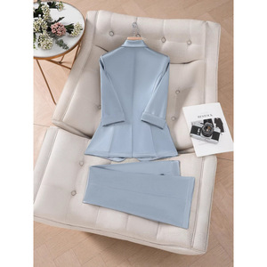 Pink Satin Women's Suit Set Three Quarter Sleeve Formal Wear For Commute Spring Summer Autumn Cross Border Wholesale - Product Image 3