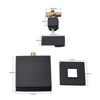 Robinet de lavabo mural noir pour salle de bain, sortie d'eau en cascade, mélangeur eau froide et chaude, robinet d'évier à installation encastrée, robinets de type grue
