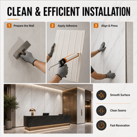 Panneau mural en PVC effet marbre, panneau de plafond en fibre de carbone brillant, placage bois WPC 3D imperméable, résistant aux UV, pour intérieur.