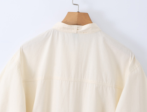 <span class=keywords><strong>Tuta</strong></span> Intera Casual da Donna con Colletto a Fiocco, Maniche Corte, Colore <span class=keywords><strong>Beige</strong></span> e Cintura - Product Image 5