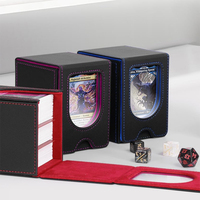 Lot de 4 boîtes de rangement pour cartes MTG Commander, capacité de 100+ cartes à double pochette, boîte à cartes Magic compatible avec les cartes TCG/PTCG/CCG
