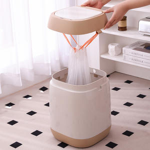 Cubo de basura inteligente con sensor y tapa de presión, gran capacidad para el hogar, sala de estar, dormitorio, color almendra, funciona con pilas - Product Image 2