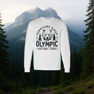 T-shirt à manches longues du parc national olympique Hurricane Ridge, motif montagne de Washington - Product Image 3