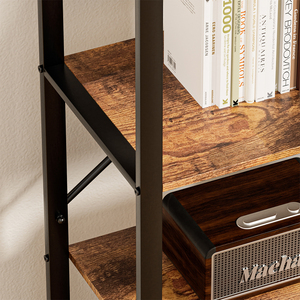 6-tier Vintage <strong>Bookcase</strong> and Bookshelves Modern Rustic Wood and Metal Shelving Unit <strong>Display</strong> <strong>Rack</strong> - Product Image 4