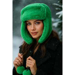 Gorro de Felpa Beige para Mujer, con Orejeras de Peluche y Pompón, para Ciclismo, Esquí, Deportes al Aire Libre, Pesca, Invierno, Casual/Fiesta - Product Image 5