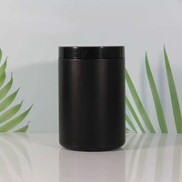 Bouteilles et pots en plastique HDPE noir 500ml-1000ml pour emballages de poudre de protéines, médicaments, cosmétiques (pilules et infusions)