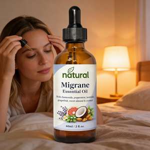 Huile Essentielle Pure à 100% Pressée à Froid pour Migraine, Marque Blanche, avec Huile Essentielle de Menthe Poivrée, Soulagement des Maux de Tête, Relaxation, Soin Personnel - Product Image 2