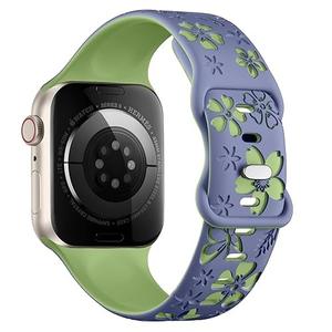 Correa de Reloj de Silicona Doble con Flores Grabadas con Láser para <span class=keywords><strong>Apple</strong></span> <span class=keywords><strong>Watch</strong></span> <span class=keywords><strong>Series</strong></span> 11 10 9 8 <span class=keywords><strong>7</strong></span> 6 5 4 3 SE Ultra 2 - Product Image 3