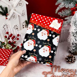Black Christmas <b>Wrapping</b> <b>Paper</b> Reversible Santa Red Polka Dot 17 In X 32.8 Ft Gift Craft Packaging - Product Image 3