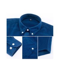 M-5XL Homme Nouvelle Mode Hauts Vêtements en Velours Côtelé Couleur Unie Manches Longues pour Chemise Polo à Col Revers Boutonnée Anti-Plis Automne Décontracté
