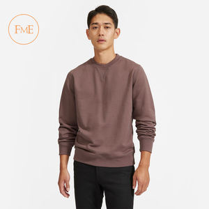 Sudadera de manga larga para hombre hecha a medida OEM algodón poliéster liso cuello redondo talla grande característica diseño caliente tela de rizo sólida - Product Image 5