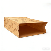 Sacs à emporter en papier kraft classique écologiques imprimés flexo avec logo personnalisé gratuit pour les restaurants
