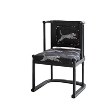 Chaise de salle à manger en bois antique, chaise individuelle de style européen, chaise Leopard Leopardins