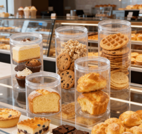 Bocaux en plastique transparent de qualité alimentaire avec couvercle à vis pour bonbons et desserts, contenants en plastique PET de 250 ml, 340 ml, 400 ml, 550 ml, 860 ml