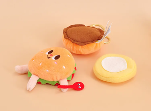 カワイイペルシュソフトかわいいミニぬいぐるみフライドポテトバーガーぬいぐるみキーホルダーリング - Product Image 6