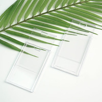 Porte-badge d'identification personnalisé en plastique rigide transparent, durable, avec fente latérale pour carte, pour lanières, vente en gros usine