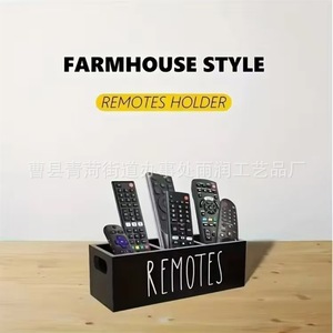 Caja de almacenamiento con control remoto, organizador de escritorio de madera maciza de 18L con compartimentos para uso en el hogar y la oficina - Product Image 3
