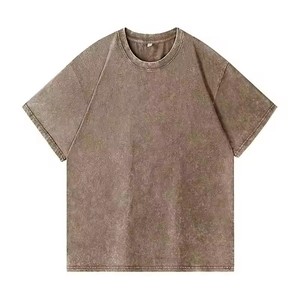 เสื้อยืดคอกลมแขนสั้นทรงโอเวอร์ไซส์ ยูนิเซ็กซ์ ผ้าคอตตอน 230gsm ล้างสีแบบวินเทจ พิมพ์โลโก้ตามสั่ง ไหล่ตก - Product Image 4