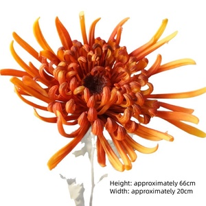 Pegamento suave Artificial ramita de otoño Flor de crisantemo decoración de sala de estar al aire libre accesorios ramo planta verde floristería - Product Image 5