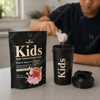 AegleWell Shake Protéiné Quotidien pour Enfants Saveur Fraise, Supplément en Poudre Sans Sucre pour la Croissance des Enfants et Adolescents
