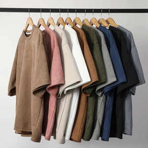 BINBEIER Instock Clothes Solid Tee Custom <strong>Suede</strong> Mens T <strong>Shirt</strong> Wholesale Factory Price Men Clothes CE Verified T <strong>Shirt</strong> for Men - Product Image 1