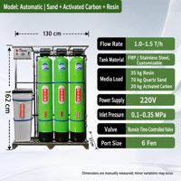Système adoucisseur d'eau automatique haute efficacité 1,0T-1,5T/H à 3 réservoirs en PRV avec certification CE pour système de chaudière industrielle