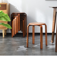 Tabouret en bois massif de style nordique, nouveau mobilier chinois pour la maison, tabouret empilable de petite taille pour le salon, la table à manger, en stock