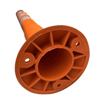 Borne de signalisation routière souple en plastique PU de 75cm avec bandes réfléchissantes