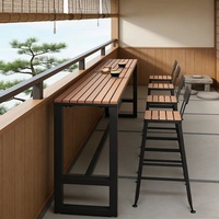 Ensemble de mobilier de bar extérieur en métal pour café, table étroite et chaises, résistant à l'eau et aux UV, pour balcon, usage commercial, design moderne