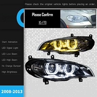 Adapté aux modèles BMW X5 E70 2007-2013, ensemble de phares pour feux de jour à LED bicolores Angel Eyes et modification des clignotants