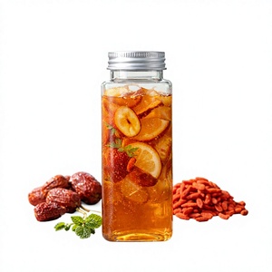 300ml PET VD300-33 Transparent Square Bottle with <b>Aluminum</b> Twist Cap Food-Grade for Drinks for Juice Made in Vietnam Factory - Product Image 1