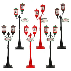Christmas lanterns garden lamppost star lantern plastic led lamppost lantern for holiday decoration