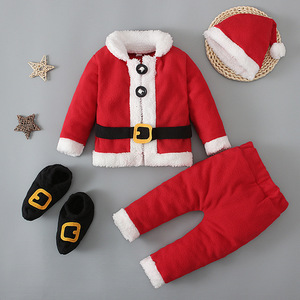 Vente en gros de vêtements de Noël pour enfants, tenues à manches longues pour garçons et filles, père Noël, ensemble de quatre pièces, ensemble de vêtements mignons pour enfants - Product Image 1
