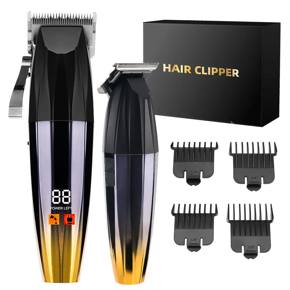 PRITECH Latest Design Rechargeable Men Hair Cutting Tools Barber Hair Trimmer Professional Hair Clipper Kit