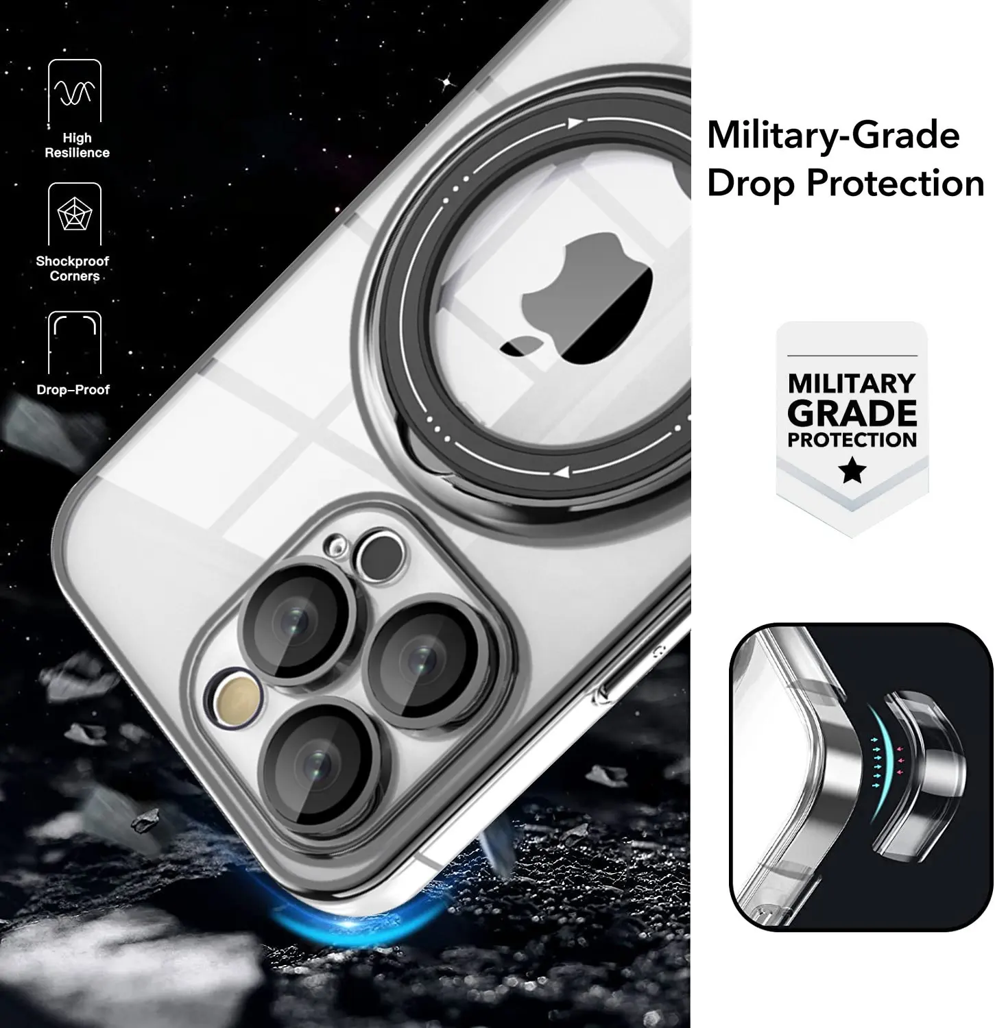 Transparent Clear Case Magnetic Wireless Charging Case Transparent Shockproof Waterproof for iphone 15 pro max phone cover case