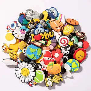 Random Promotion Style 1000 Assorted Designs Available Promotional Shoes Decoration Charms Soft Rubber Shoe Charms For Clogs