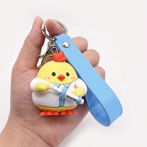 Porte-clés en silicone <span class=keywords><strong>3D</strong></span> personnalisé avec logo, cadeaux de Noël, breloques de sac personnalisées de dessin animé, mousquetons promotionnels, porte-clés personnalisé en PVC - Product Image 1