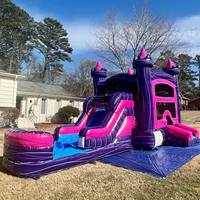 Combo videur gonflable remplaçable Purple Palace commercial château sautant en PVC Moonwalk humide/sec avec pour enfants adultes