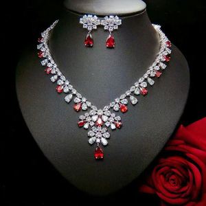 Hibide ชุดเครื่องประดับแฟชั่น AAA CZ สำหรับผู้หญิงสร้อยคอชุดเครื่องประดับ Bijoux Femme เครื่องประดับออกแบบเรขาคณิต N-1205ของขวัญ - Product Image 5