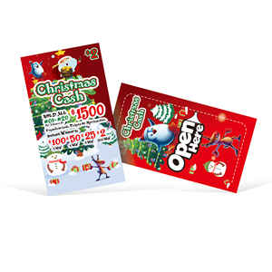 Tarjeta de Raspar con Estilo Rectangular, <span class=keywords><strong>Precio</strong></span> de Fábrica al por Mayor, Raspadita Instantánea, Impresión Digital CMYK, Tarjeta de Raspar para Navidad - Product Image 5