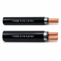 Câble d'alimentation YJV22 1*16mm2 à conducteur en cuivre, isolation XLPE, blindage en ruban d'acier, gaine en PVC, 0.6/1kV, prix usine