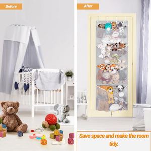 Organizador de Juguetes de Peluche con Bolsillos Transparentes, Extra Grande, Ahorra Espacio, para Cuarto de Niños o Sala de Juegos - Product Image 3