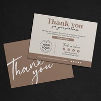 Cartes de remerciement de haute qualité 300g, impression personnalisée sur carton mat, logo personnalisé, cartes de remerciement pour petites entreprises