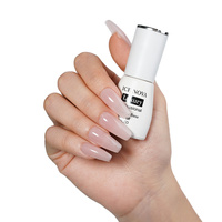 Base coat en caoutchouc couleur nude OEM ODM, nouvelle formule, super adhérente, avec paillettes et feuilles d'or, gel base coat en caoutchouc sans HEMA